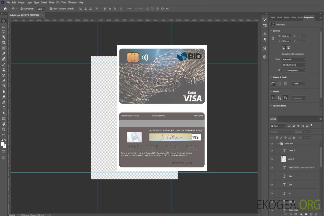 Carte de débit visa Banco BID République Dominicaine template Carte de débit visa Banco BID République Dominicaine template